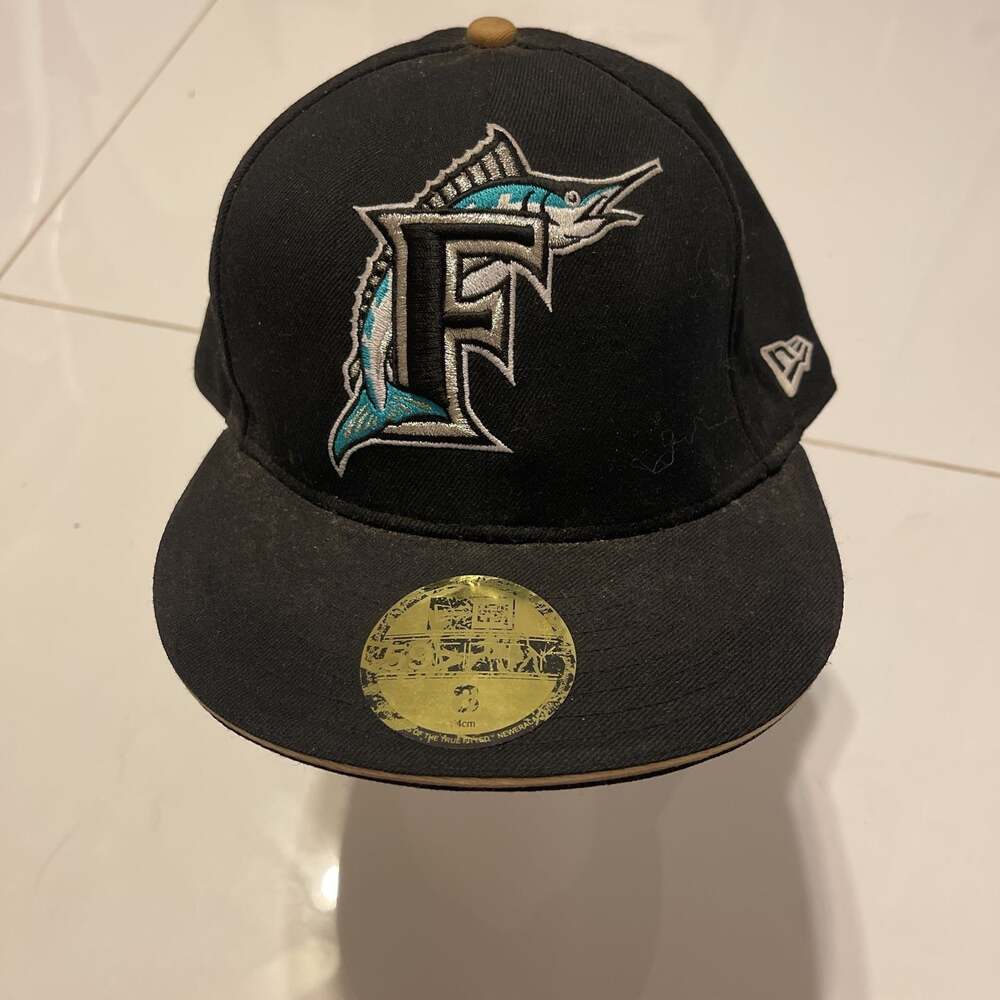 Miami Marlins New Era 59Fifty Fitted Hat Black Teal Embroidered Cap